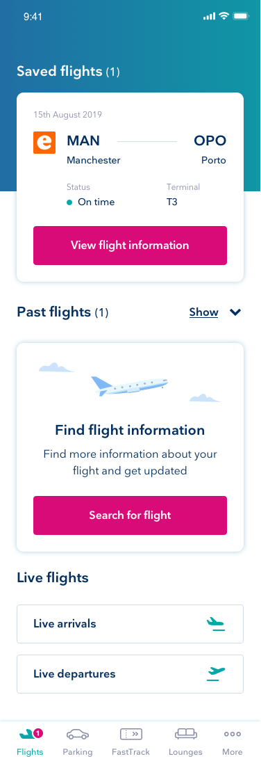 Main screen with a tracked flight